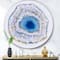 Designart - Golden Blue Agate - Glam Round Circle Metal Wall Decor